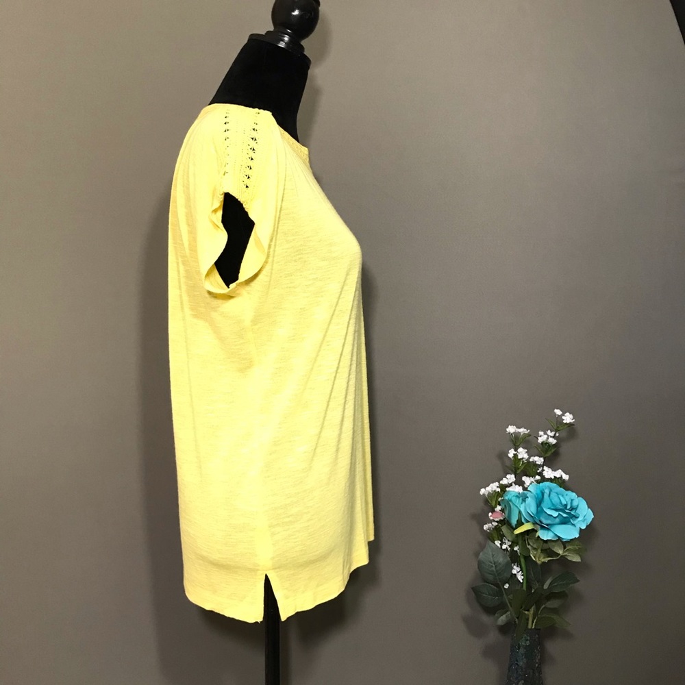 Christopher & Banks Yellow Crochet Top - Picture 3 of 8